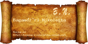 Bagaméri Nikoletta névjegykártya